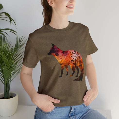 Autumn Fox Silhouette - Short Sleeve Tee